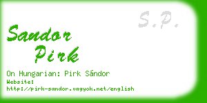 sandor pirk business card