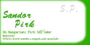 sandor pirk business card